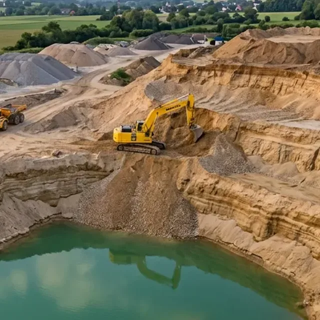 Bagger in der Kiesgrube